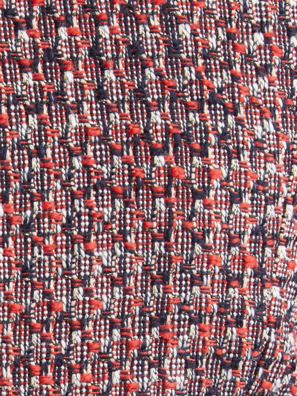 Veronica Beard Red, Navy & White Tweed Cropped Blazer - Picture 9 of 10